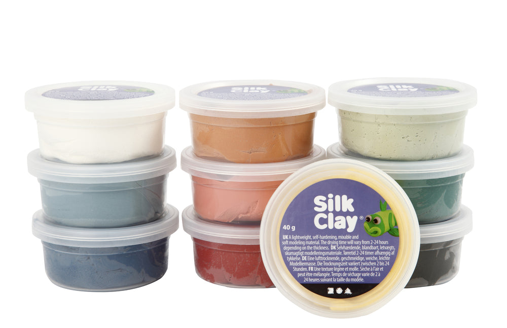 Silk clay 10 ass støvede farver 40 g