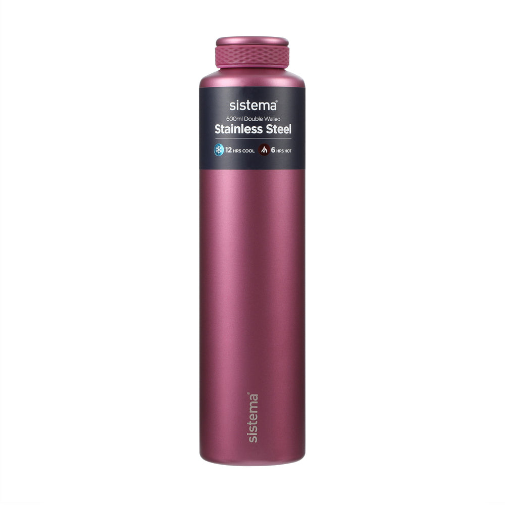 SISTEMA DRIKKEFLASKE CHIC Stainless Steel 600 ml ASS FARVER