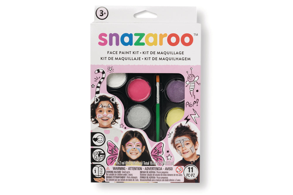 Sminkefarvesæt 10 dele og hæfte pink