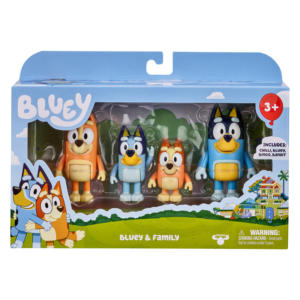 D2 Bluey, 4 pk. Figurer, Bluey familien