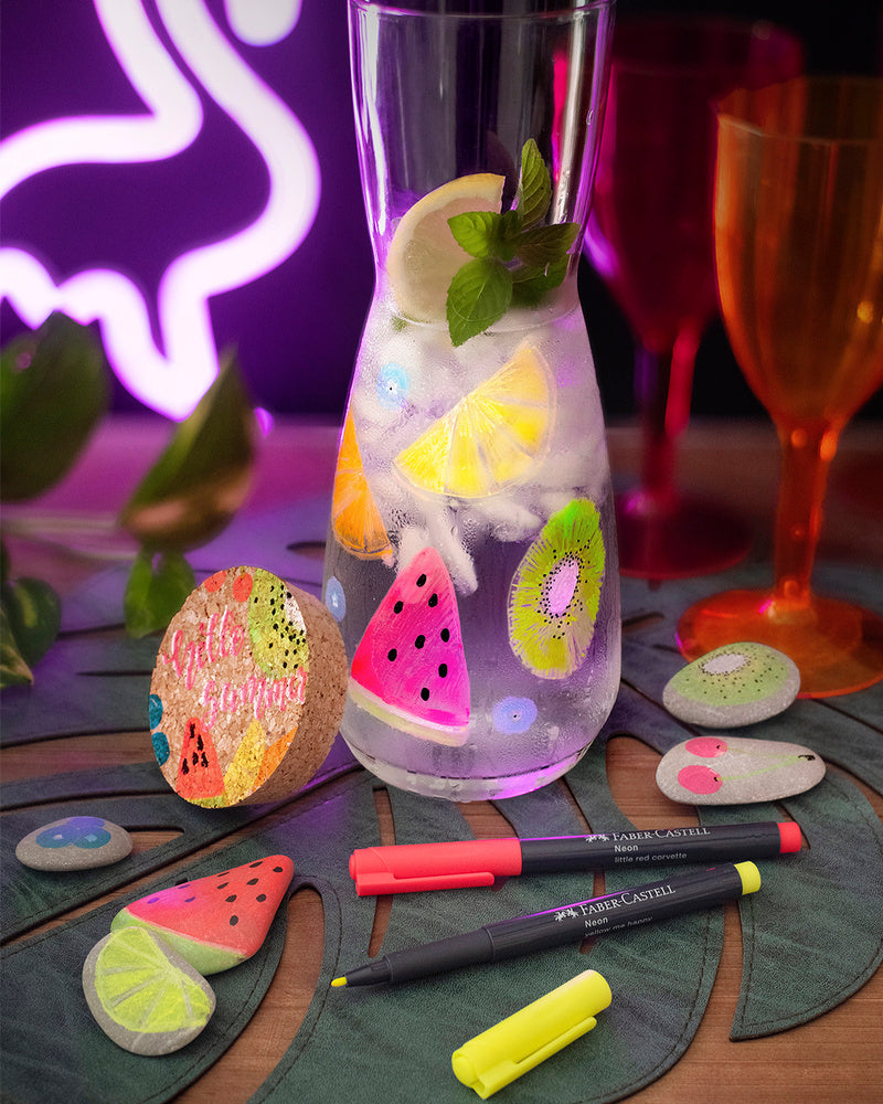Marker neon Faber-Castell til sten glas plastik