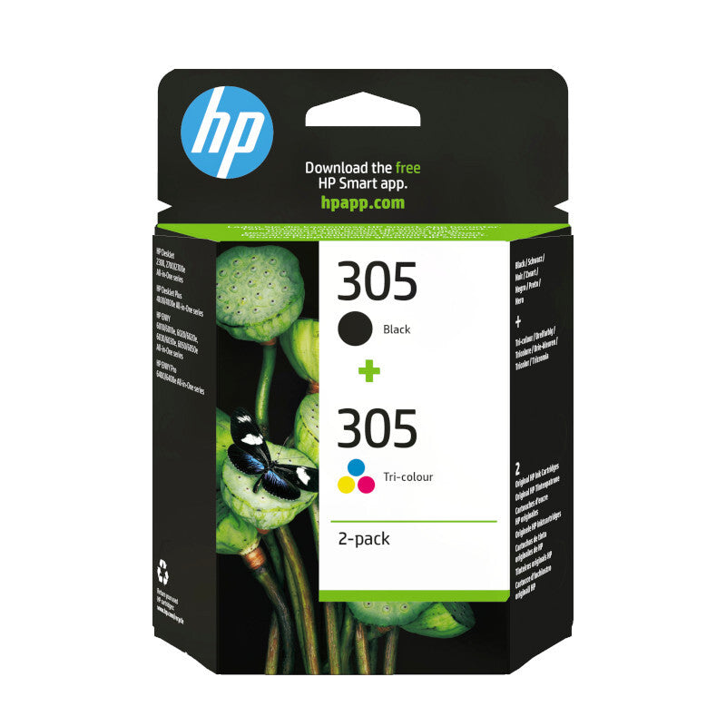 Blæk HP (No.305) Sort + 3 colours 2-pack