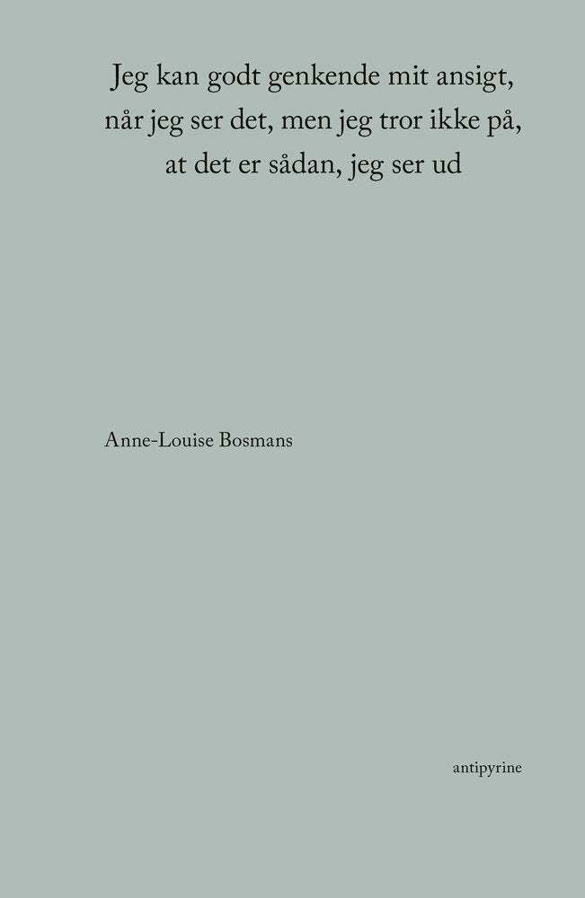 Jeg kan godt genkende mit ansigt, når jeg ser det, men jeg tror ikke på, at det er sådan, jeg ser ud