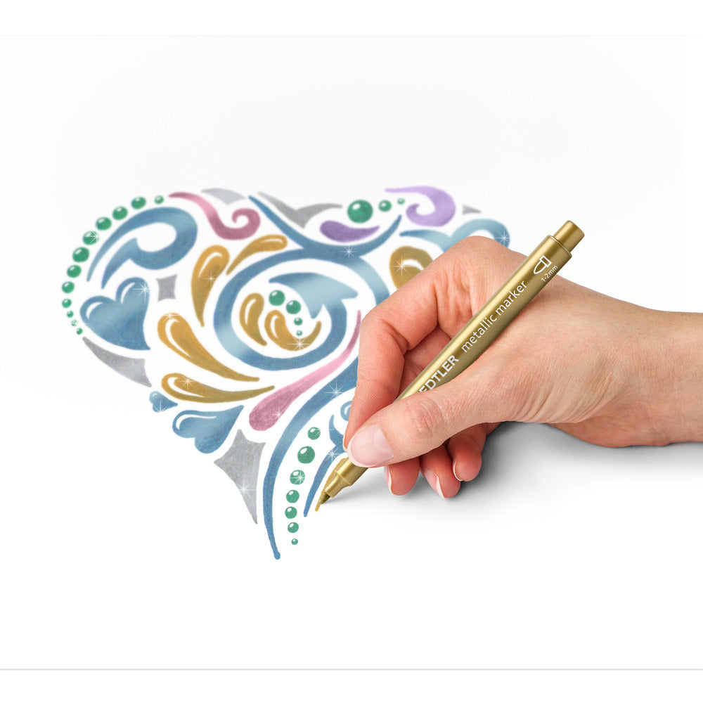 Staedtler metallic pen 10 ass farver med rund spids