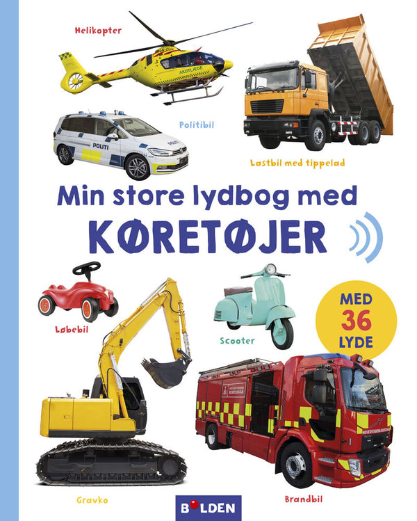 Min store lydbog med køretøjer – bog til 1-årige