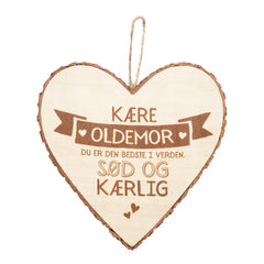 Træhjerte KÆRE OLDEMOR