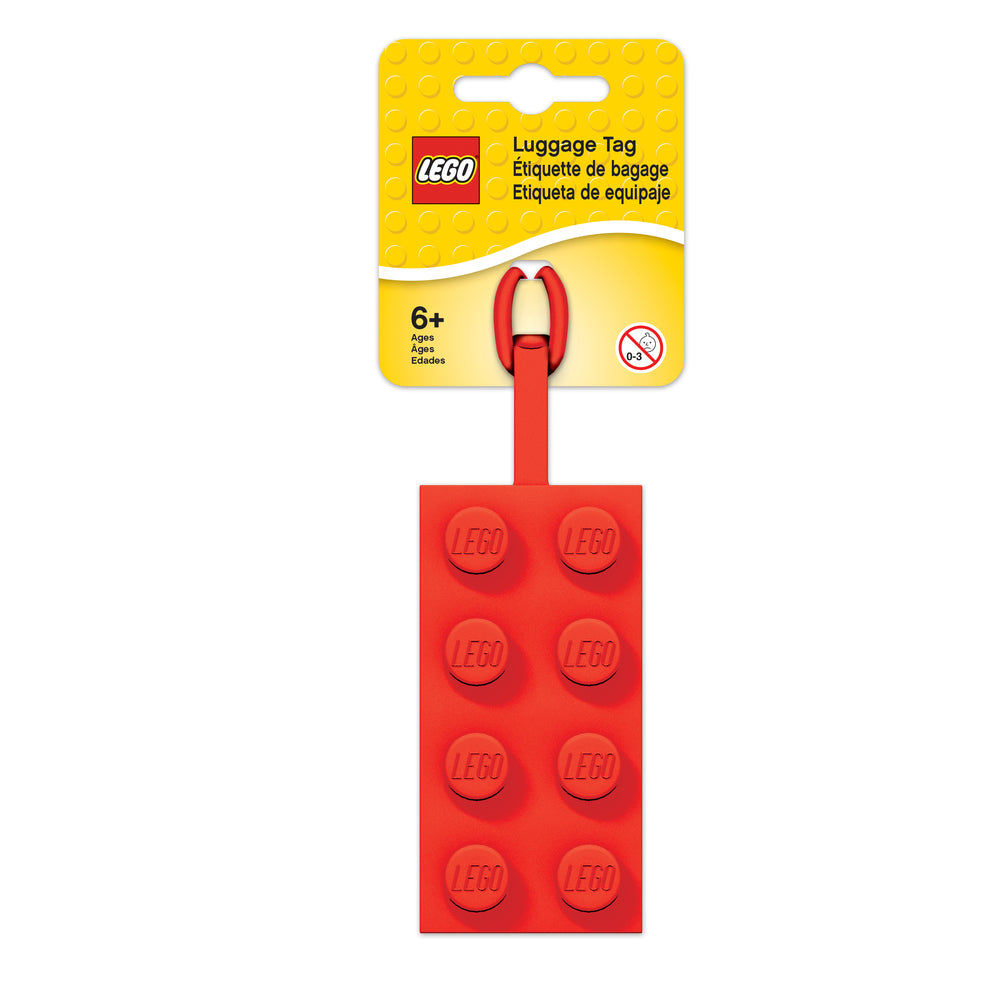 LEGO taskemærke, rød klods