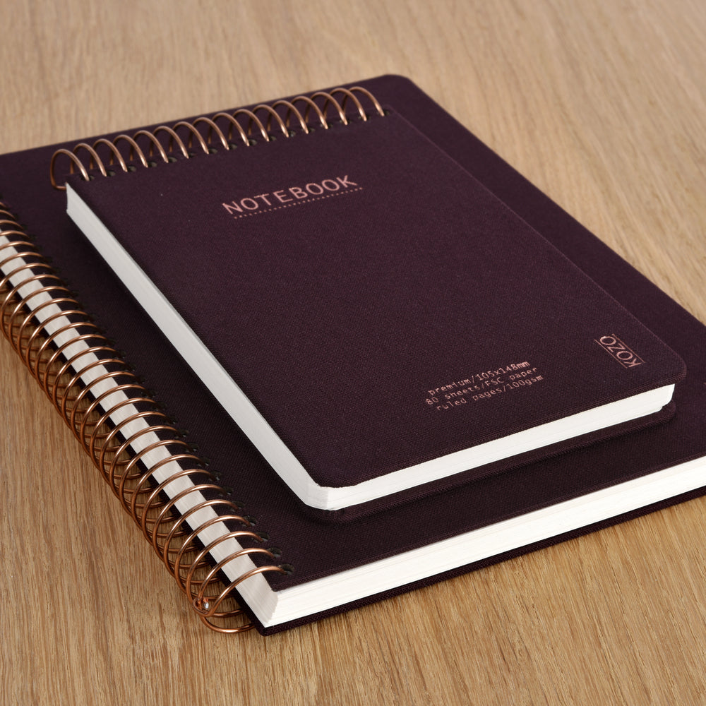 Notesbog KOZO A4 Coffee Linjeret