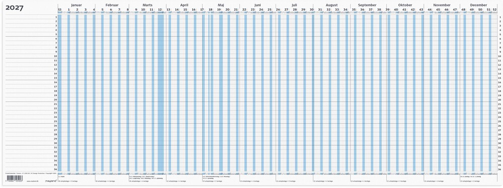 Mayland Projekt planner 2027 blå