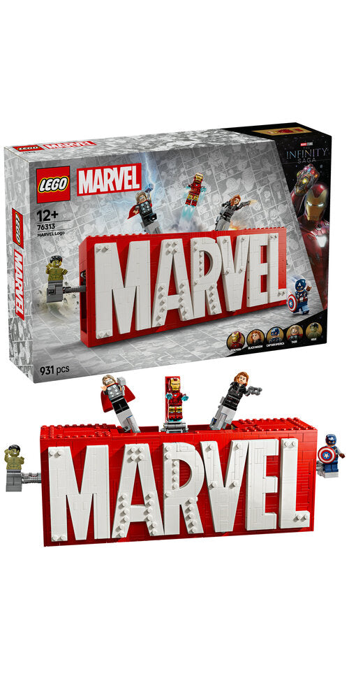 76313 LEGO Super Heroes Marvel MARVEL-logo og minifigurer