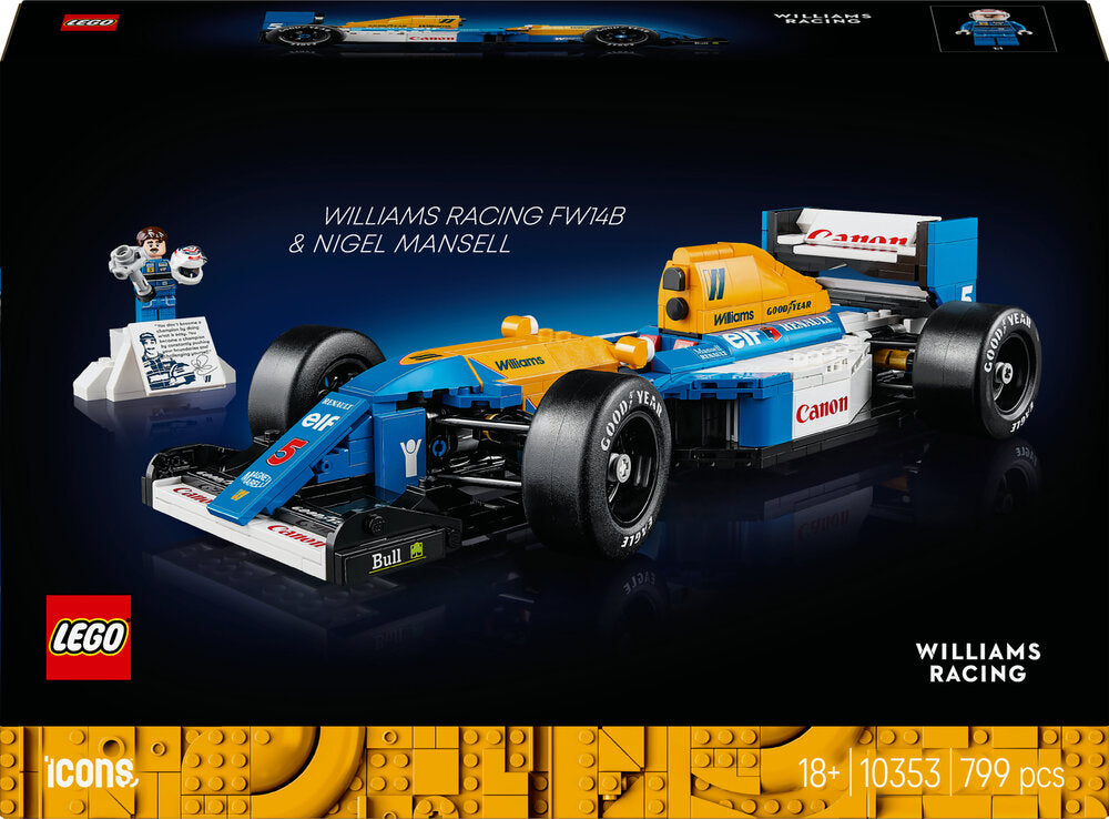 D2 10353 LEGO Icons Williams Racing FW14B og Nigel Mansell