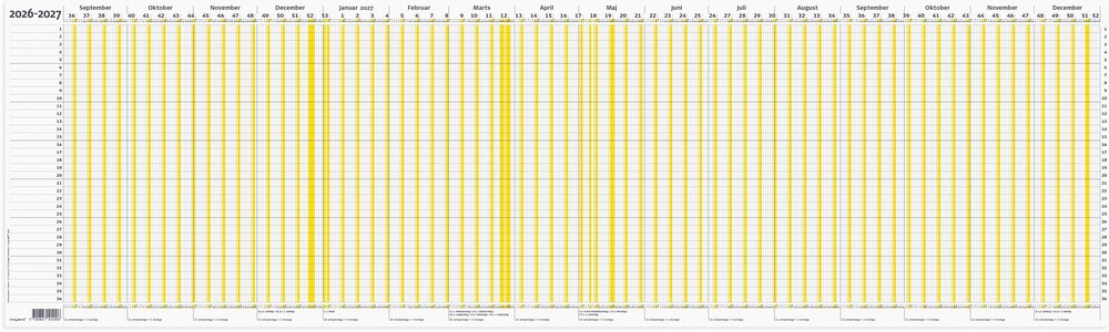 Ferie planner 2026/2027 100 x 70 cm