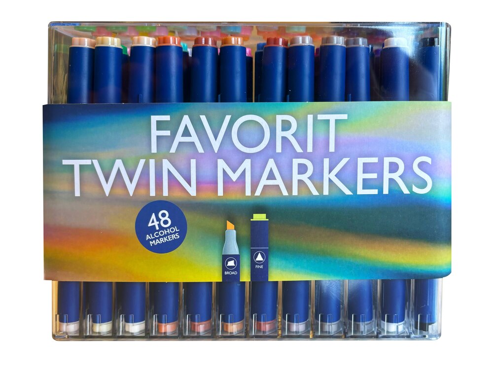 Favorit Twin Markers, Dual 2-i-1 tusch - 48 stk. i æske
