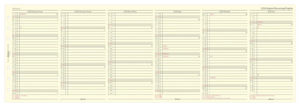 Refill Årssæt Filofax Personal 2028
