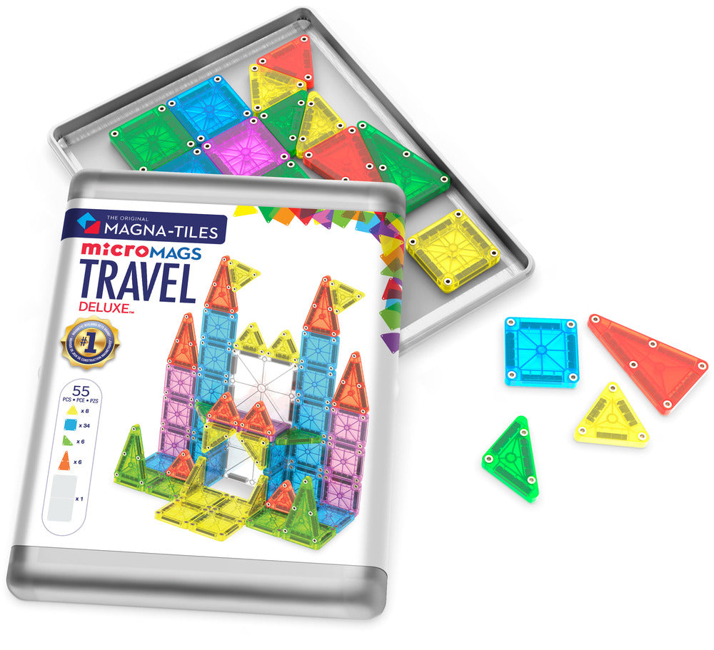 MAGNA-TILES® microMAGS Deluxe rejsesæt i æske, 55 dele