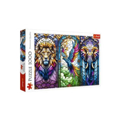 Puslespil Stained glass animals 1000 brikker