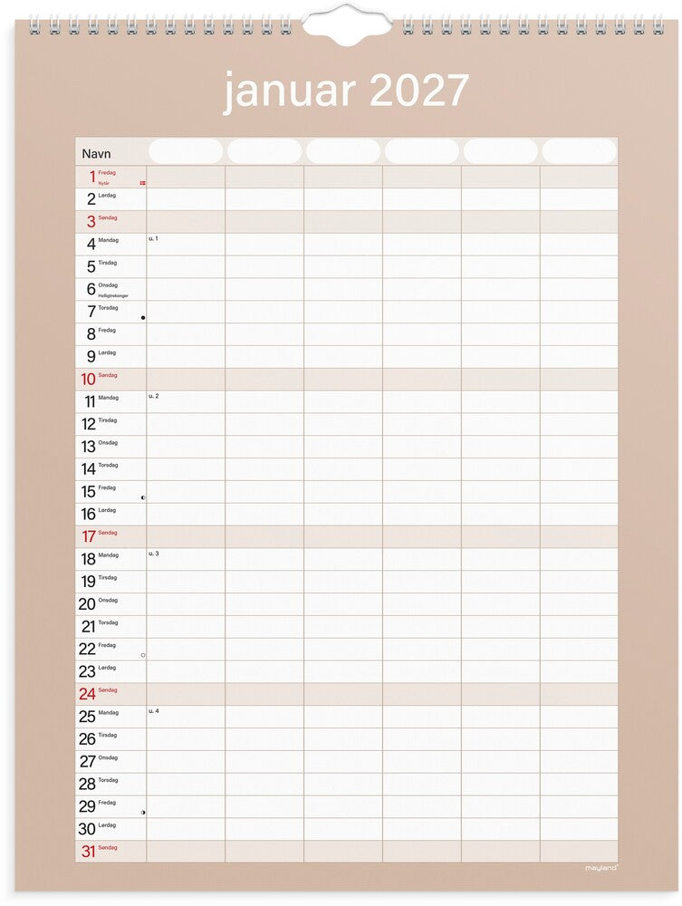 Mayland Familiekalender 26/27 Simply 6 PERSONER
