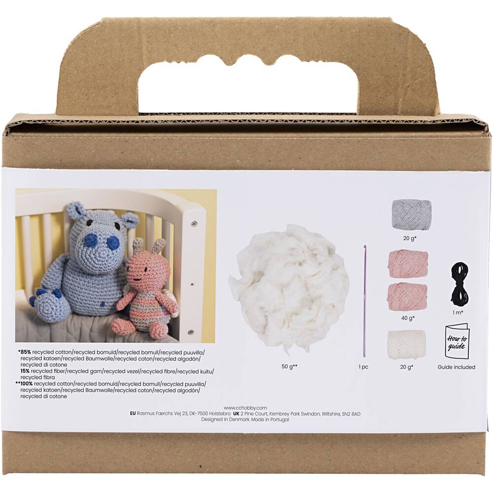 hækle japanske DIY Kit Amigurumi Honningbi i pastelfarver