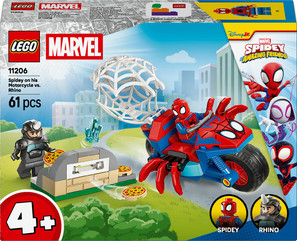 11206 LEGO Spidey på sin motorcykel mod Rhino