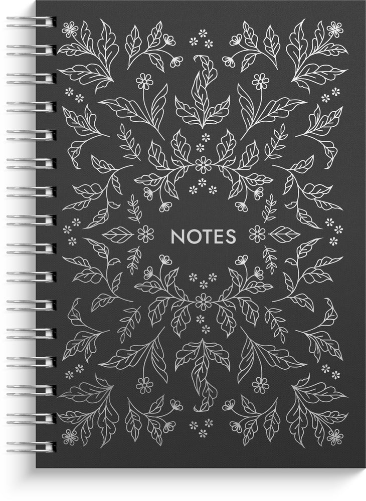 Notesbog A5 Silver Flower