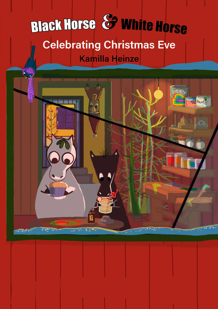 Black Horse & White Horse Celebrating Christmas Eve
