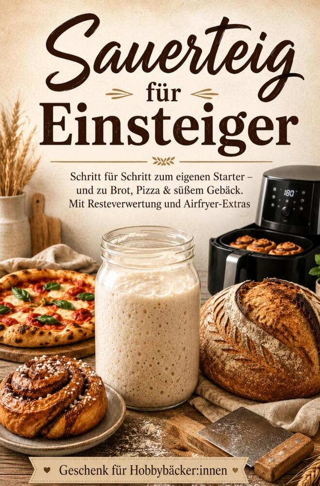 Sauerteig für Einsteiger  Schritt für Schritt zum eigenen Starter – und zu Brot, Pizza & süßem Gebäck. Mit Resteverwertung und Airfryer-Extras