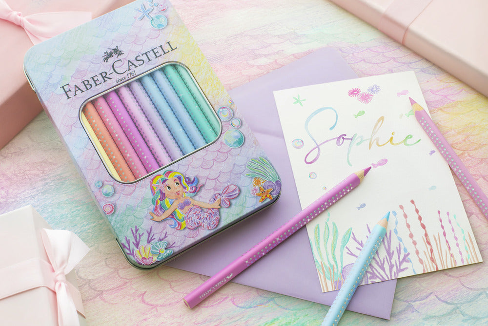 Farveblyant Faber Castell Sparkle Jumbo Pastel Havfrue 10 Ass