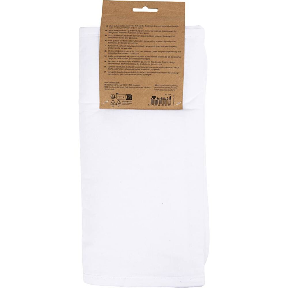 Dækkeservietter Hvid 30X45 Cm 2 Stk Bomuld