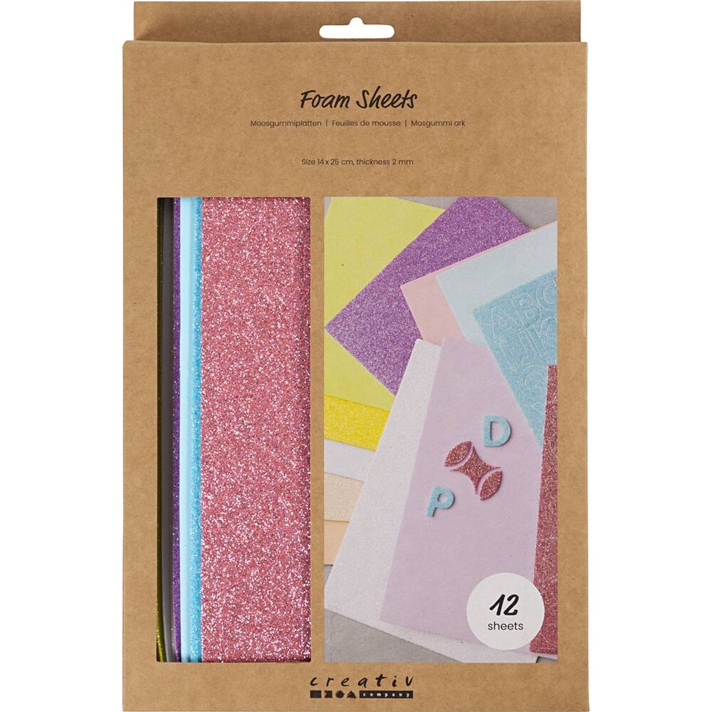 Mosgummi Pastelfarver 14X25 Cm 12 Ark