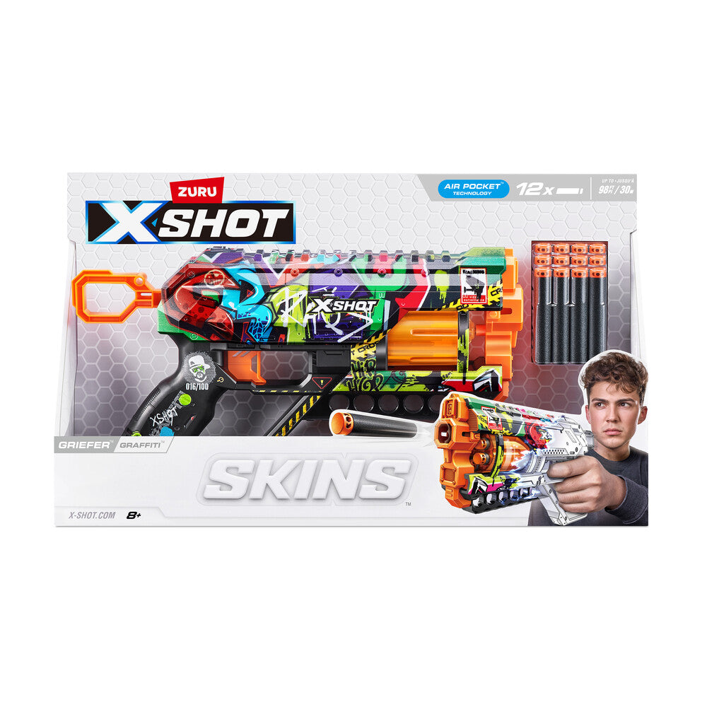 Xshot skins griefer blaster med 12 darts ass