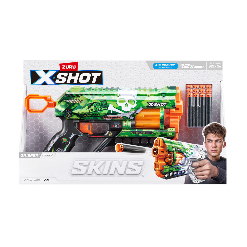 Xshot skins griefer blaster med 12 darts ass