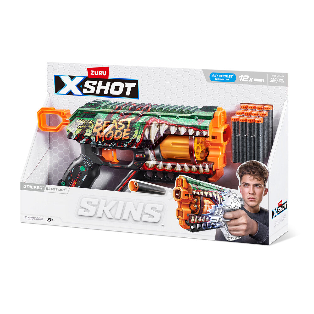 Xshot skins griefer blaster med 12 darts ass