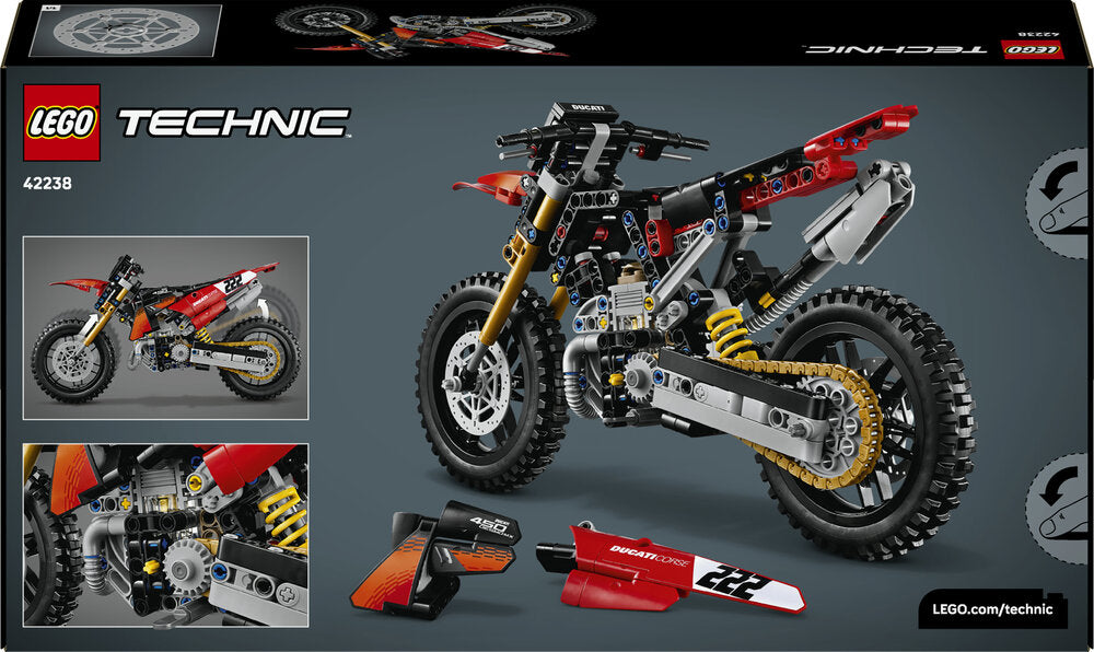 LEGO Technic 42238 Ducati Desmo450 MX Factory-motorcykel