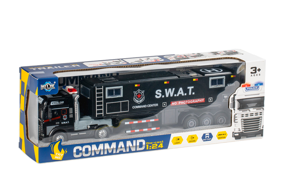 Die-cast S.W.A.T truck anhænger, lys og lyd