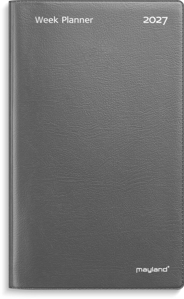 Week planner 2027 uge vinyl mørk grå Mayland 9,5 x 16,8 cm