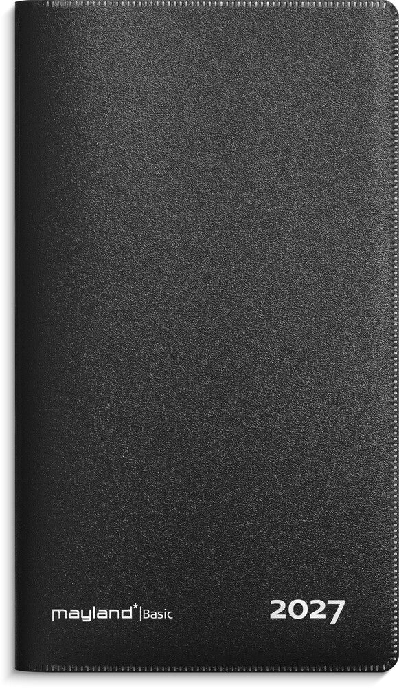 Kalender basic 2027 måned pp sort Mayland 8,8 x 16,6 cm