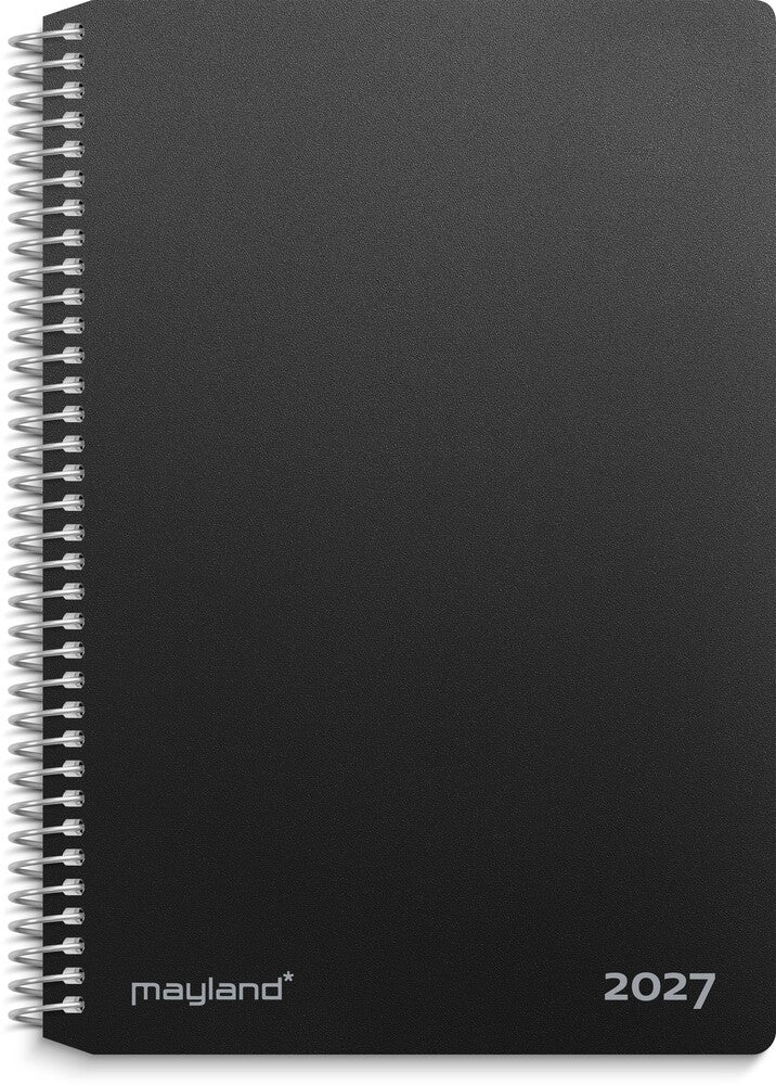 Spiralkalender 2027 2 dage pp sort Mayland 11,7 x 17,1 cm