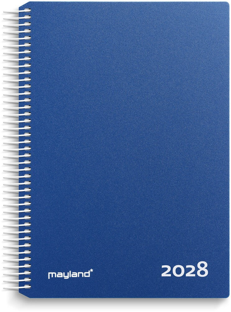 Timekalender 2028 dag pp blå Mayland 17 x 23,5 cm