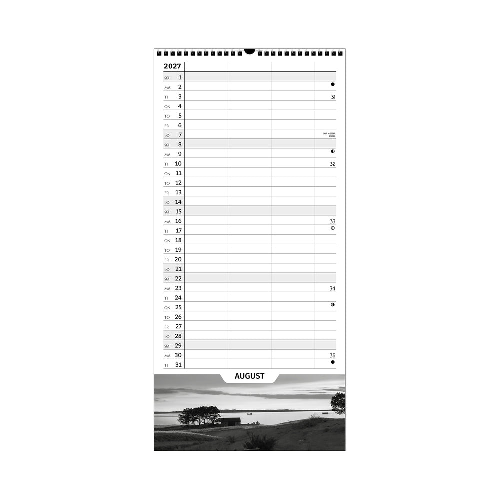 FAMILIEKALENDER ÅRET RUNDT SORT/HVID FOTO 2027