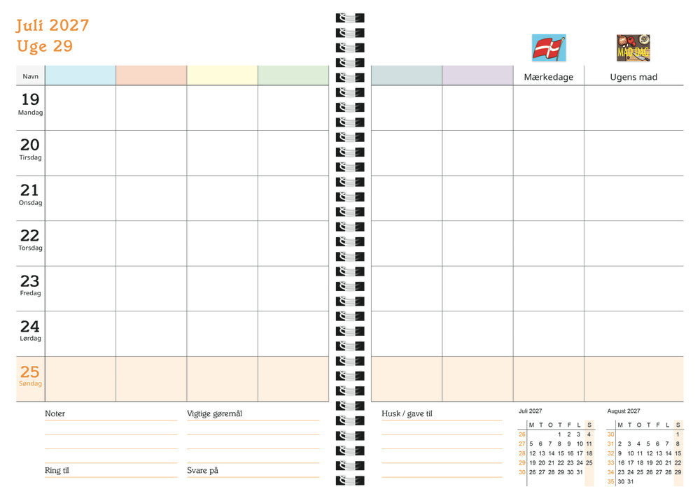 FamilyPlan Bordkalender 6 pers 2027