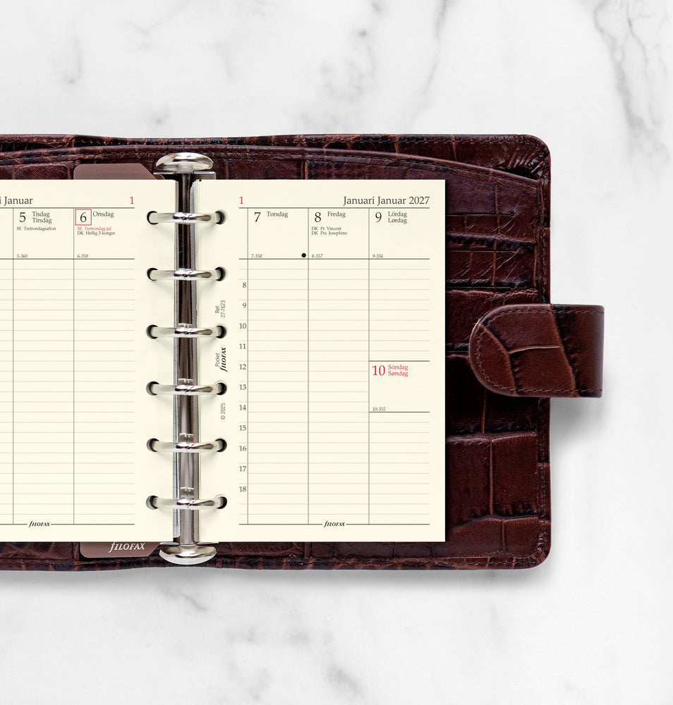 Refill Filofax Pocket 2027 Uge/Opslag Vertikal