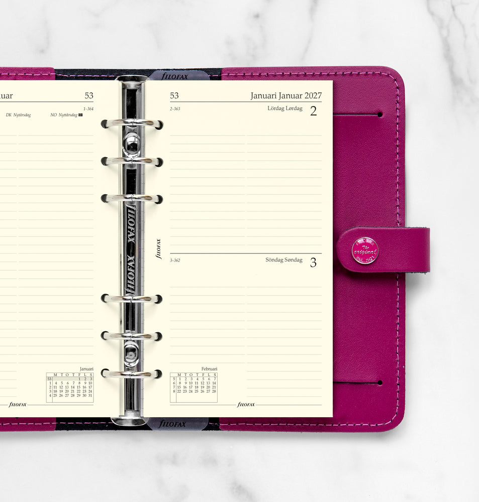 Refill Filofax Personal 2027 Dag/side