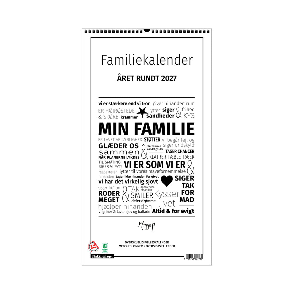 FAMILIEKALENDER ÅRET RUNDT MUGGE P'S ORD 2027