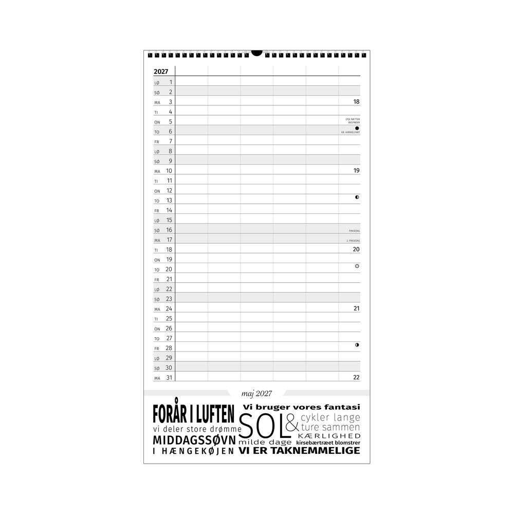 FAMILIEKALENDER ÅRET RUNDT MUGGE P'S ORD 2027