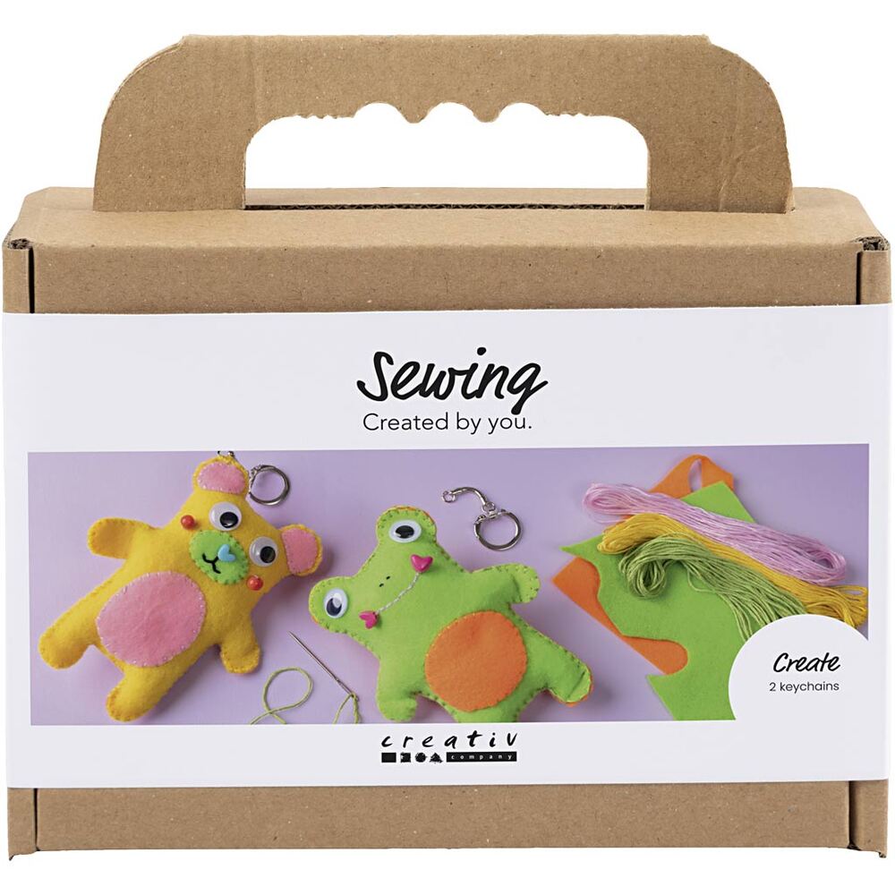 Syning Mini DIY Kit  Frø og bamse ass. Farver