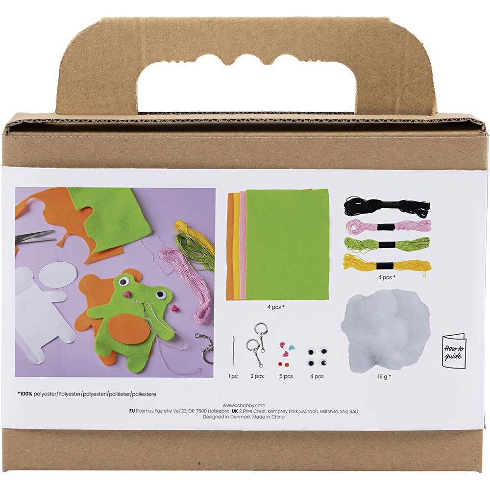 Syning Mini DIY Kit  Frø og bamse ass. Farver