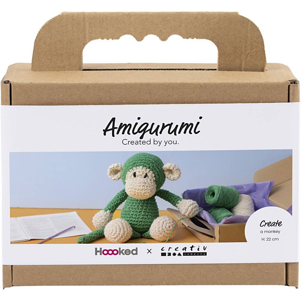 hækle japanske DIY Kit Amigurumi Abe  grøn/off white