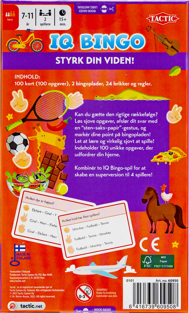 Lær Om Rækkefølge Ræs IQ Bingo