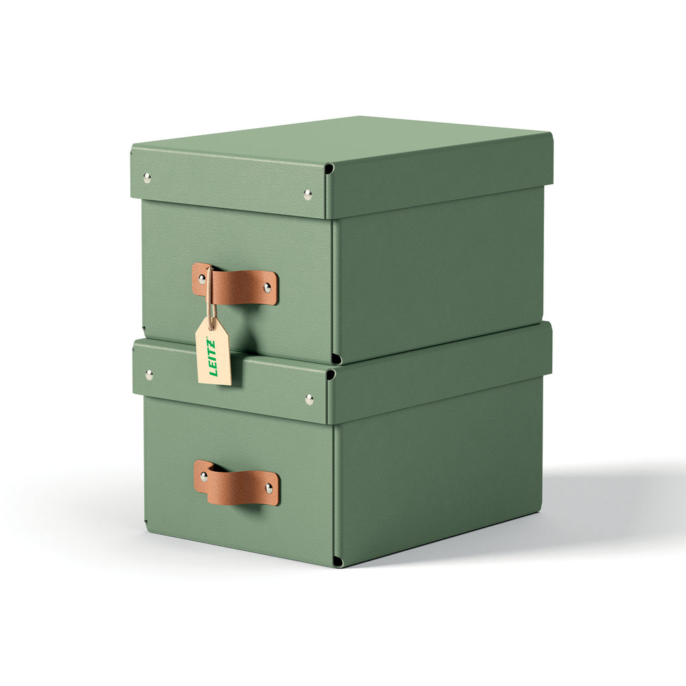 Opbevaringsboks Leitz Puro jordgrøn small 7L 2 stk.