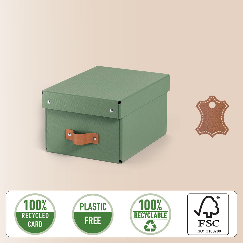 Opbevaringsboks Leitz Puro jordgrøn small 7L 2 stk.
